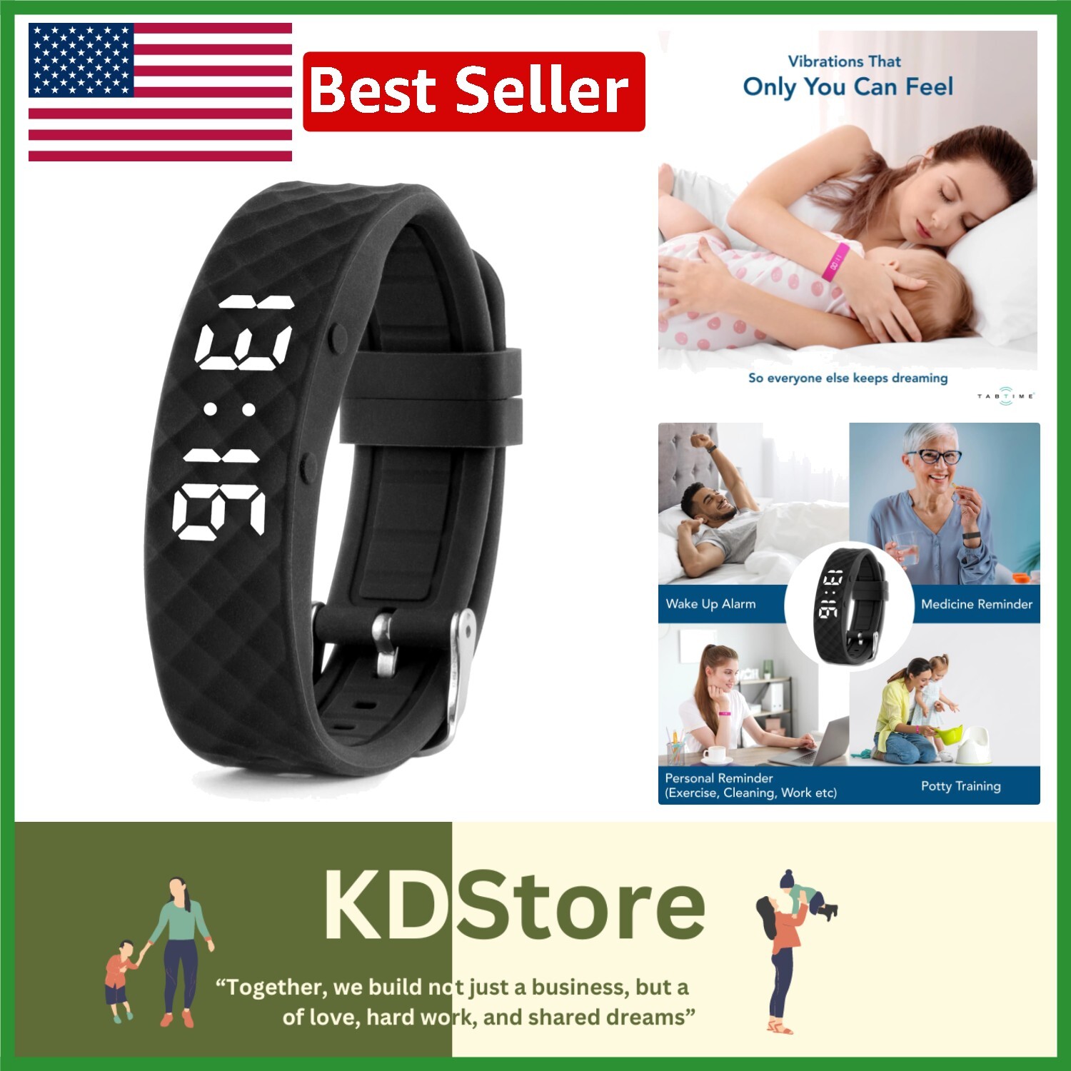 Vibrating Alarm Reminder Watch – 10 Silent Alerts, Rechargeable, Stylish Design
