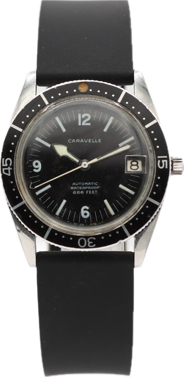 Vintage 1969 Caravelle 665-1 Devil Diver Men’s Automatic Wristwatch Swiss Steel