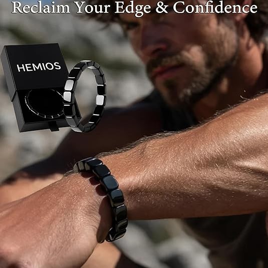 1/2X Hemys Hematite Bracelet for Men Hemios bracelet Male Energy Jewelry Gifts