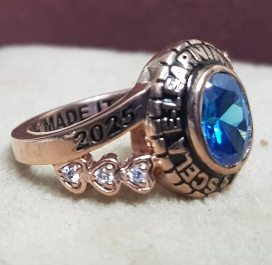 Personalized High School Class Ring Add School Name, Year & Inside Engraving