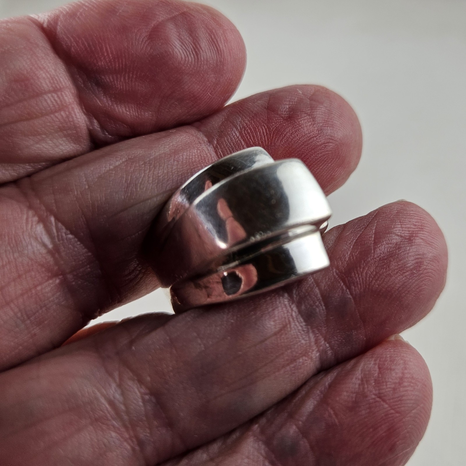 Sterling Silver Ring Modernist Style 12.0g Size 7.25 [9062]