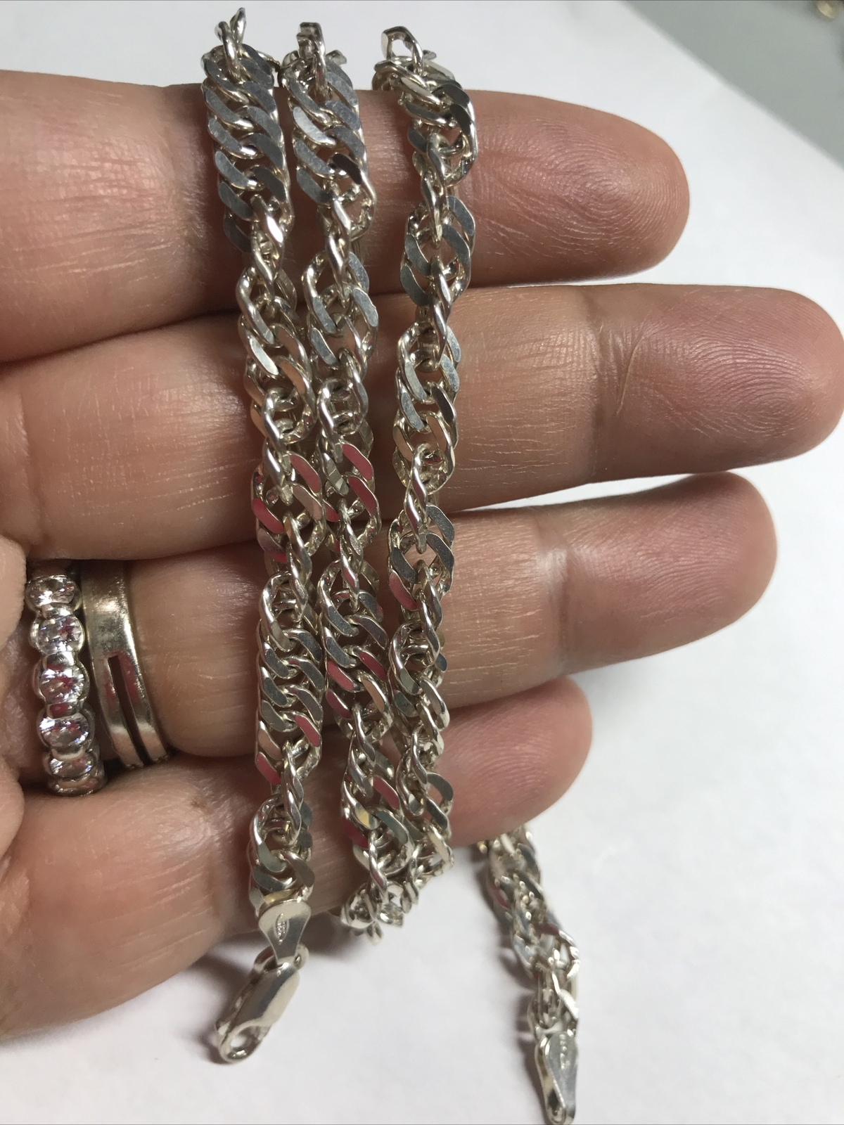 Tweisted Sterling Silver 30 Grams 22.5” Chain Made In Italy 5-6mm Wide