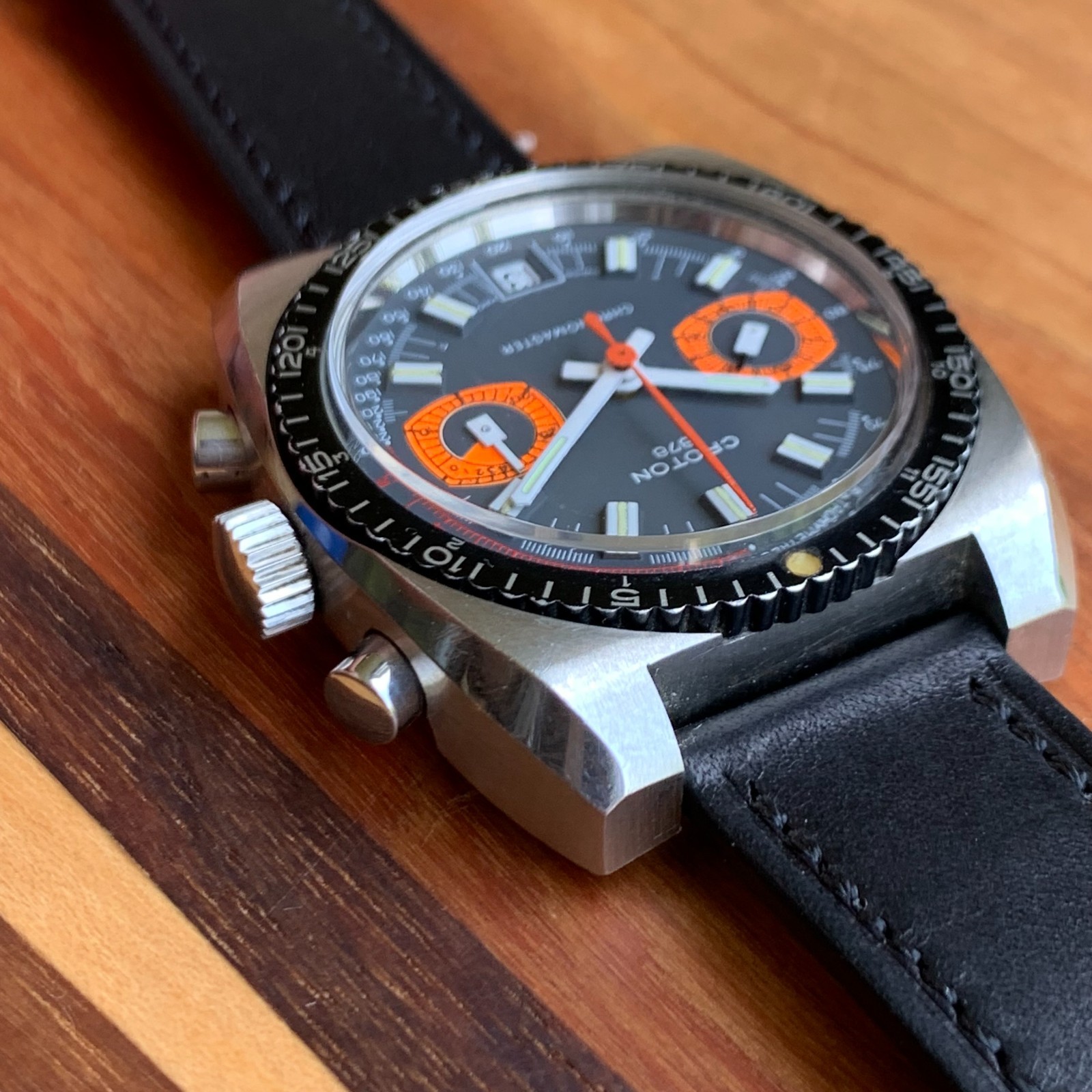 Vintage Croton Chronomaster “Dato” Orange 963011 Chronograph 37.5mm – Serviced