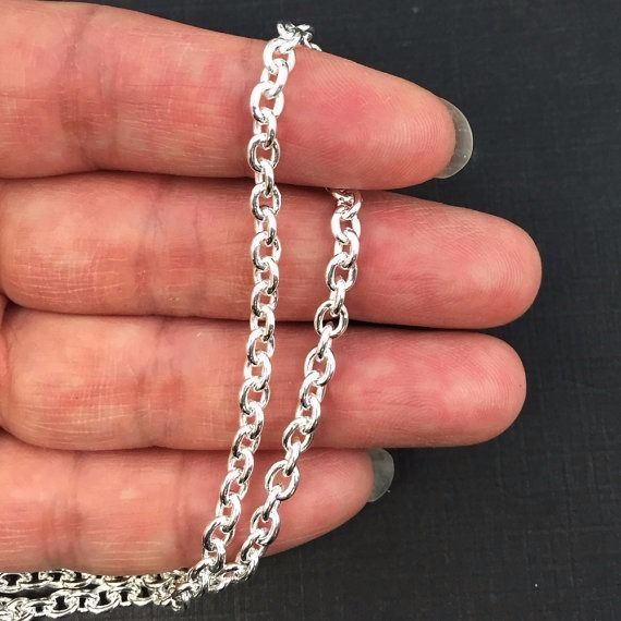 Sterling Silver Chain-Bulk Unfinished Chain 925 -Heavy Oval Cable Chain 5x4mm