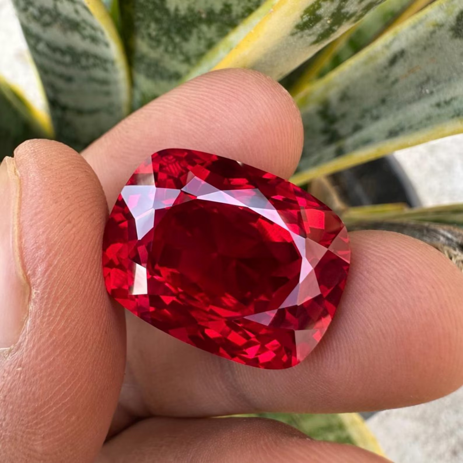 GIE Certified 41.08 Ct Flawless Natural Red Ruby Cushion Cut Loose Gemstone A+