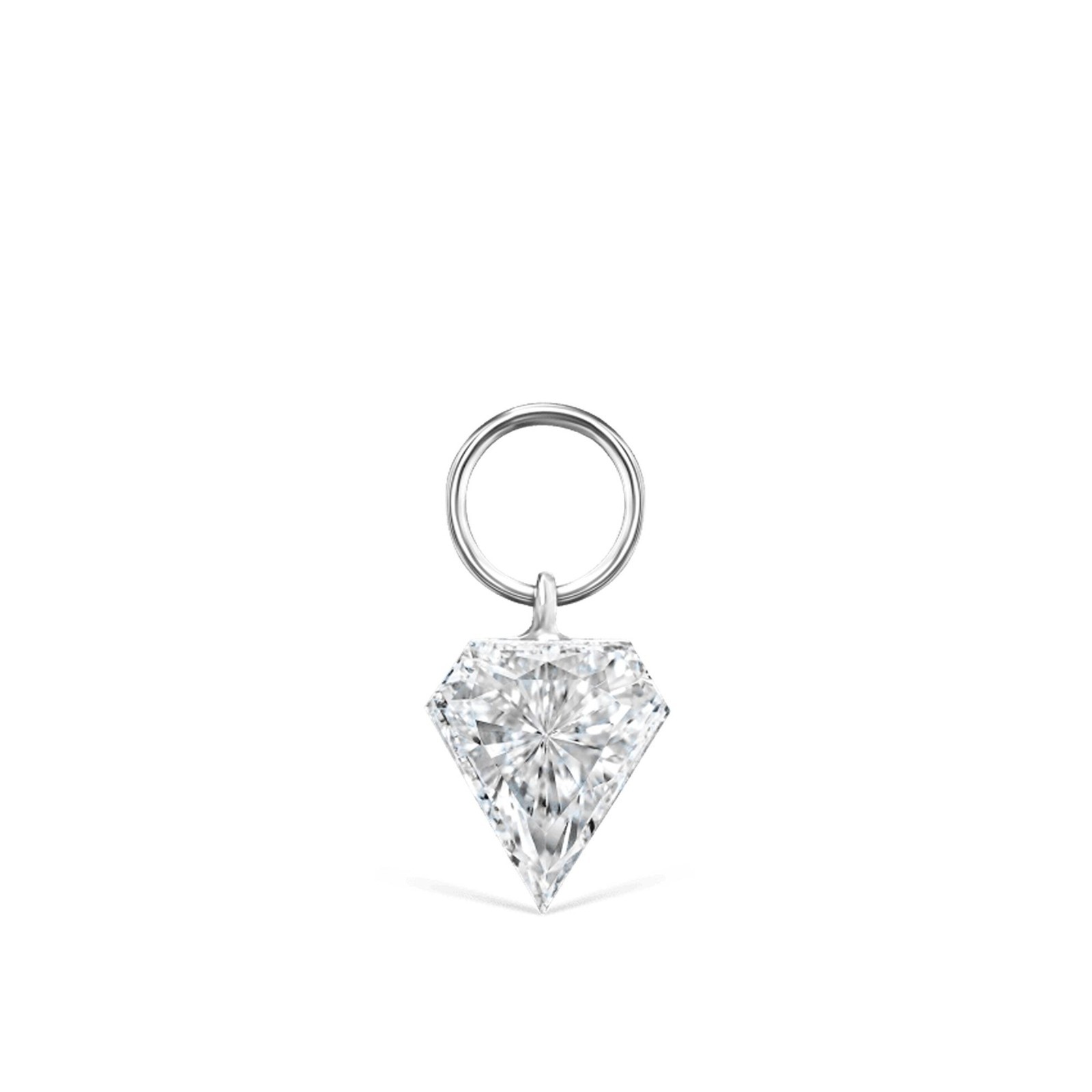 925 Sterling Silver Invisible Moissanite Floating Kite Earring Charm