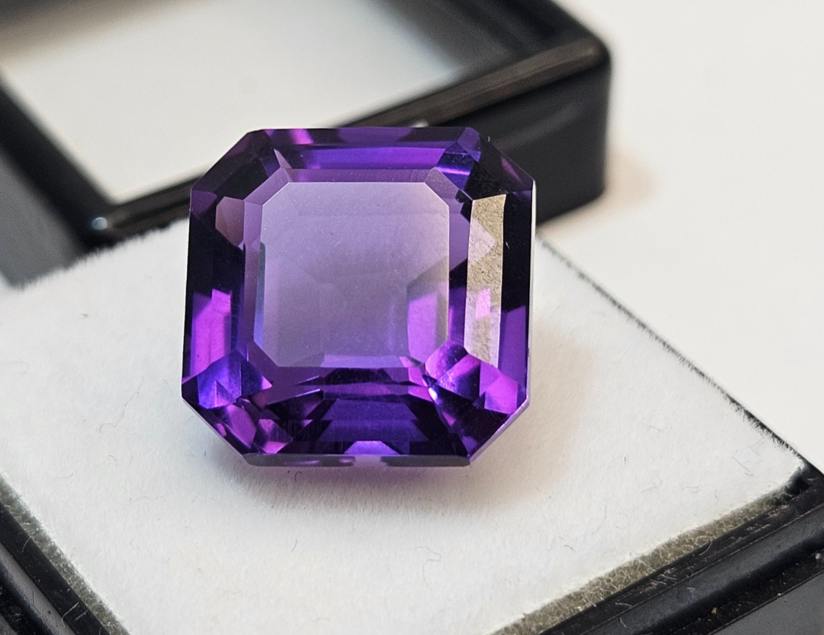Asscher Cut 10+ Ct Purple Colour Amethyst Natural Loose Gemstone For Ring Making