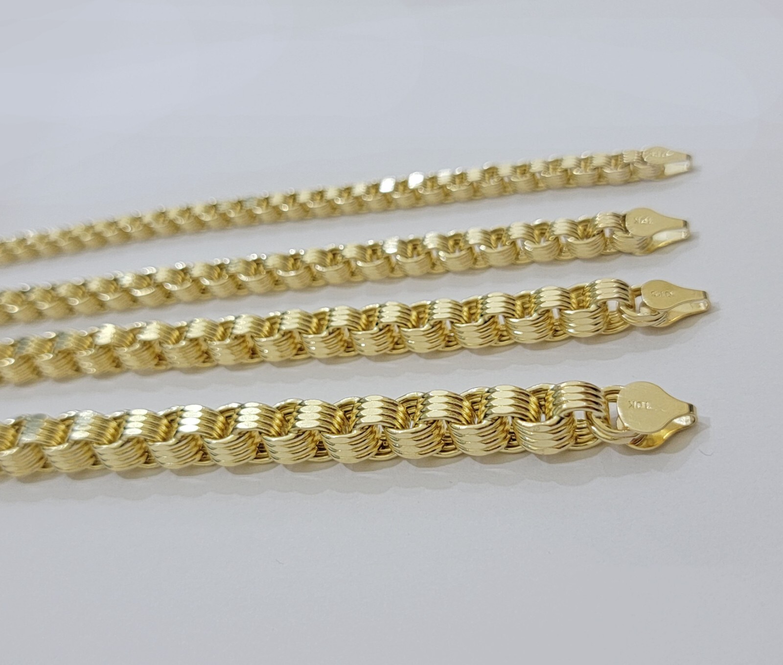 Real 10k Yellow Gold Byzantine Chain Necklace 20 inch – 30″ Men 4mm 5mm 6mm 7mm