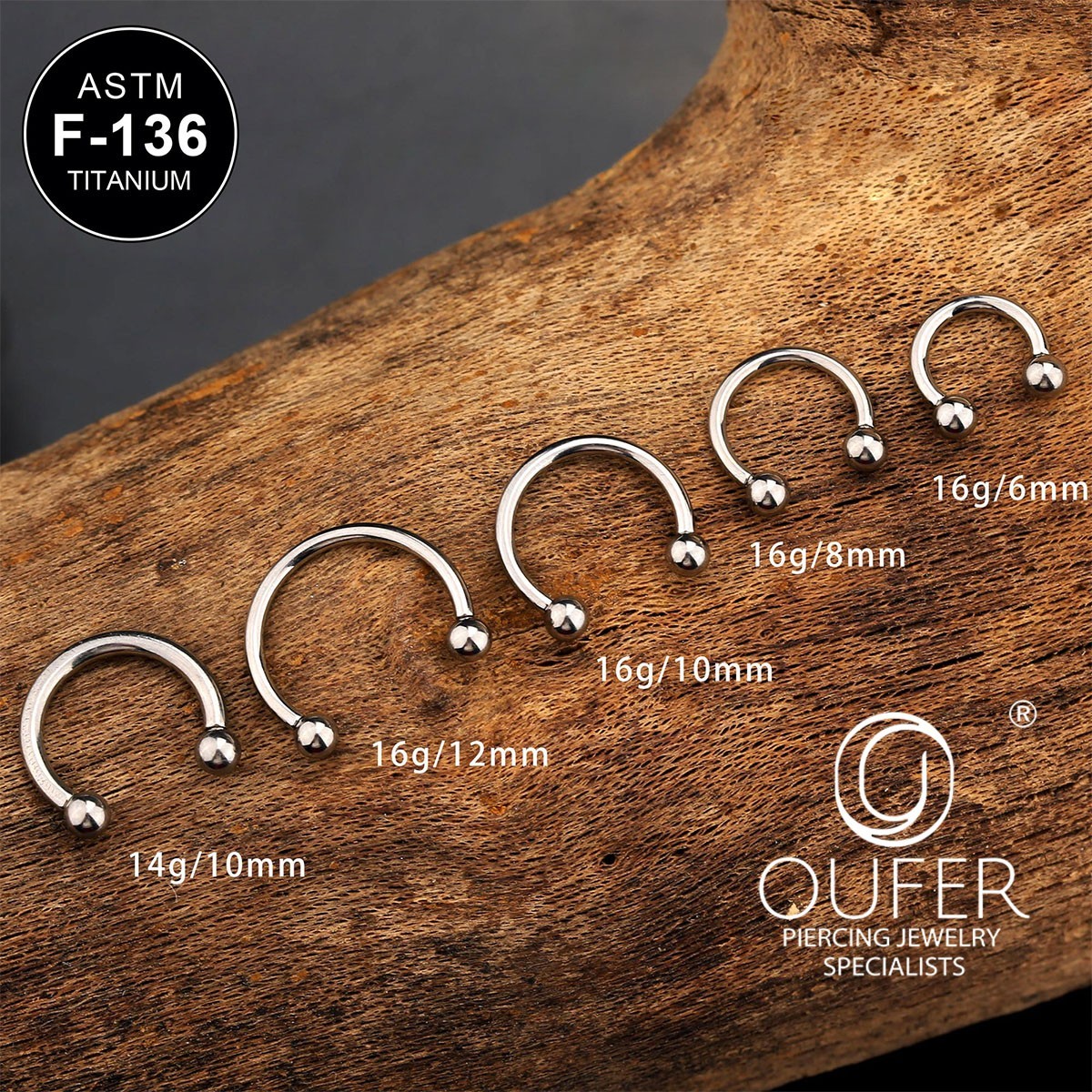 G23 Titanium Septum Ring Horse Shoes Circular Barbells Lip Piercing Earrings
