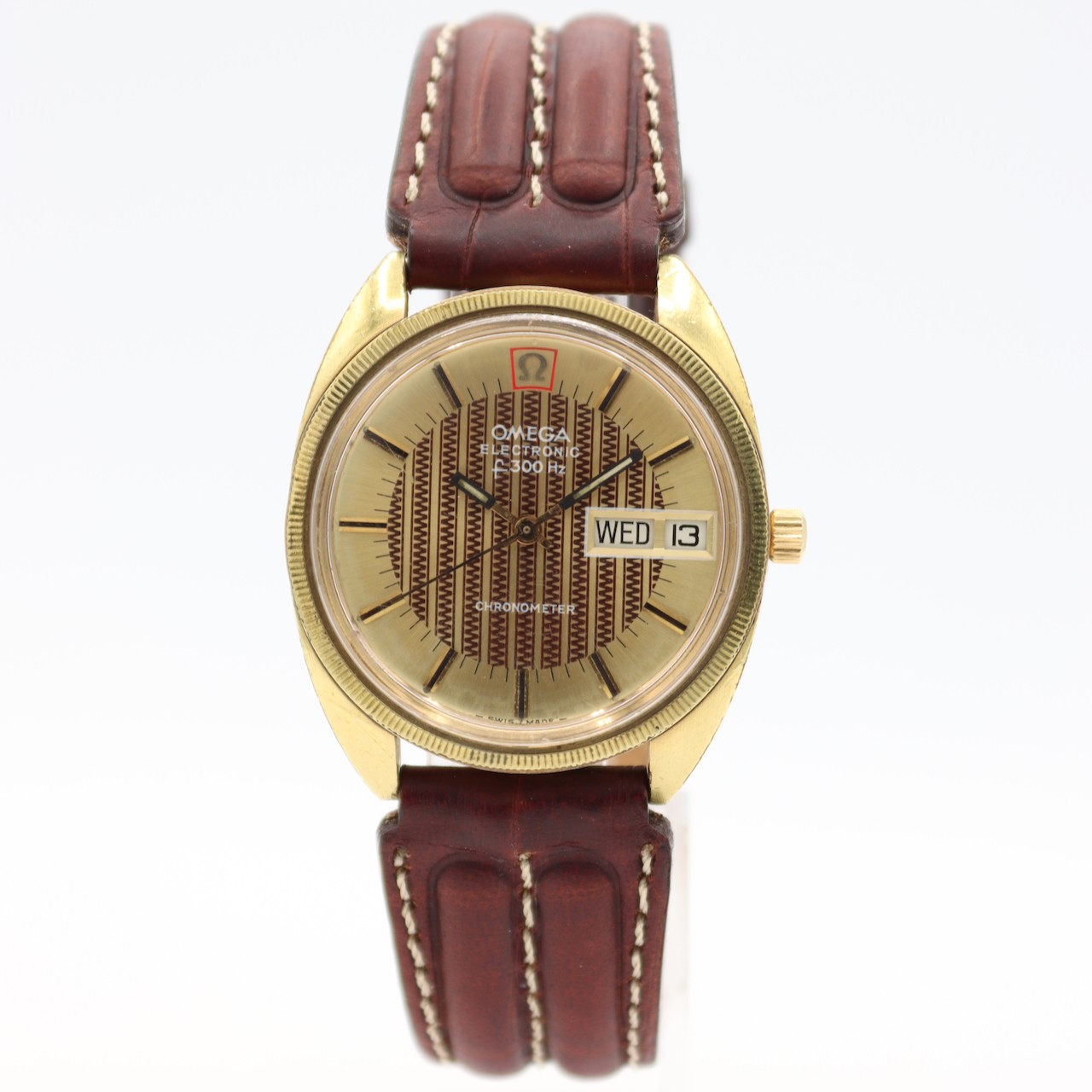 Vintage 35mm 1973 Omega 198.0045 Electronic Chronometer Electronic Gold Tone