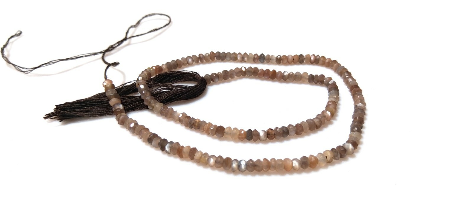 Chocolate Moonstone 3-3.5mm Rondelle Faceted Gemstone Beads 18″Inch 1 Strand
