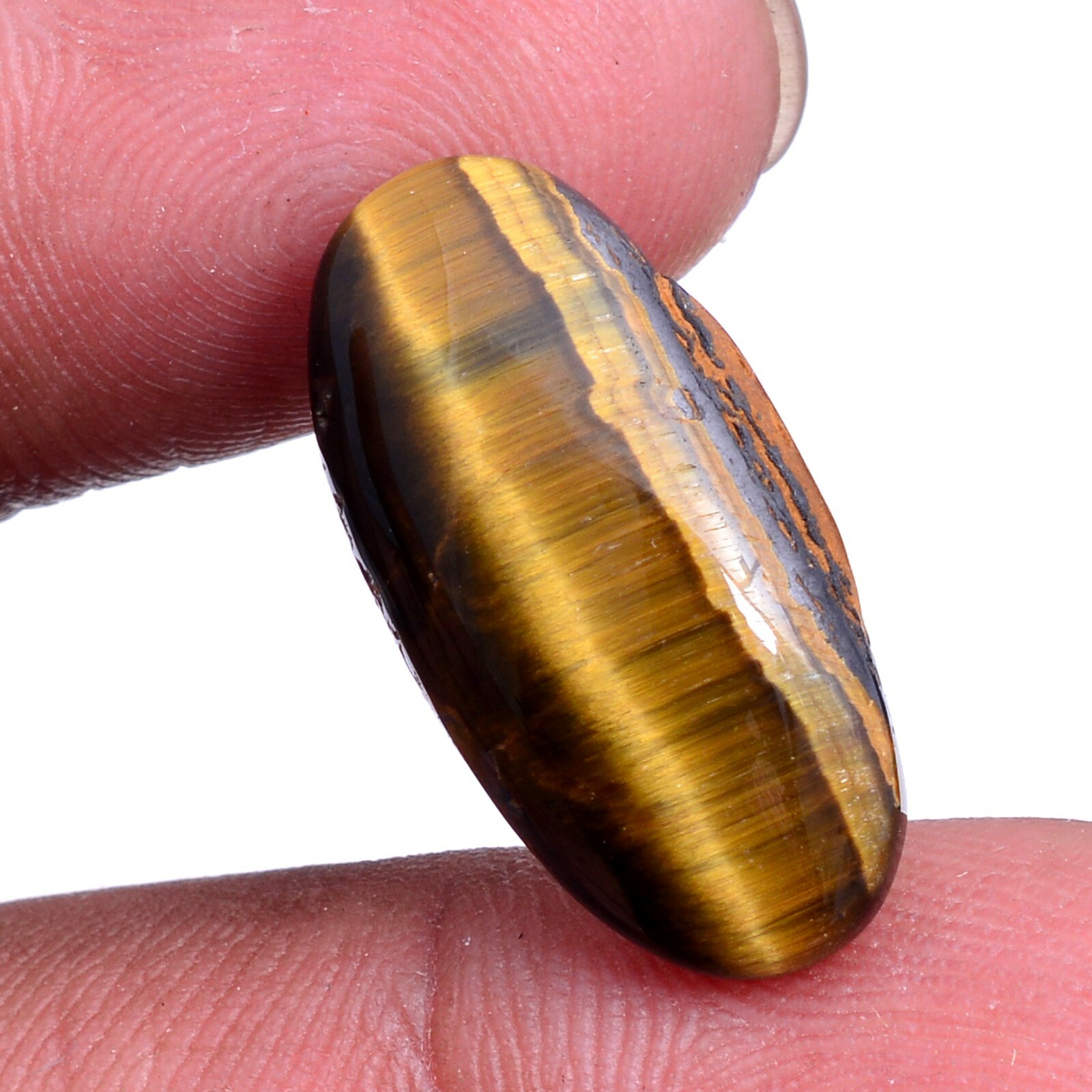 Oval Shape Natural Tiger Eye Cabochon Loose Gemstone 12 x 23 MM