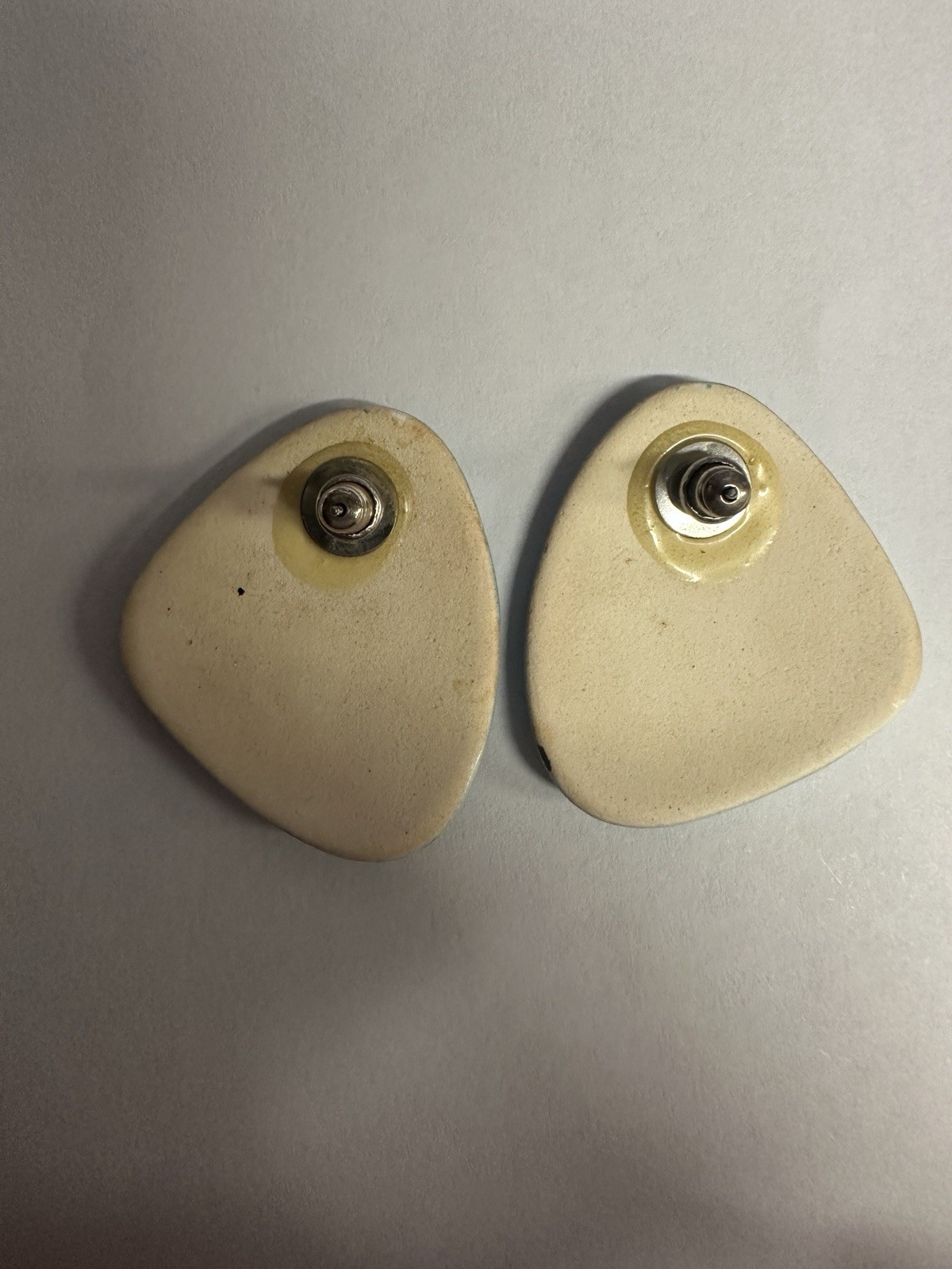 Blue Triangle Stud Earrings Pair Plastic No Stone Butterfly Closure