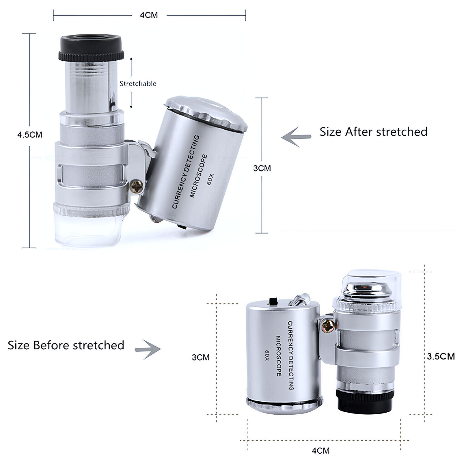 Jeweler Diamond Tool Kit : Portable Diamond Tester – 60X Magnifier Lighted Loupe