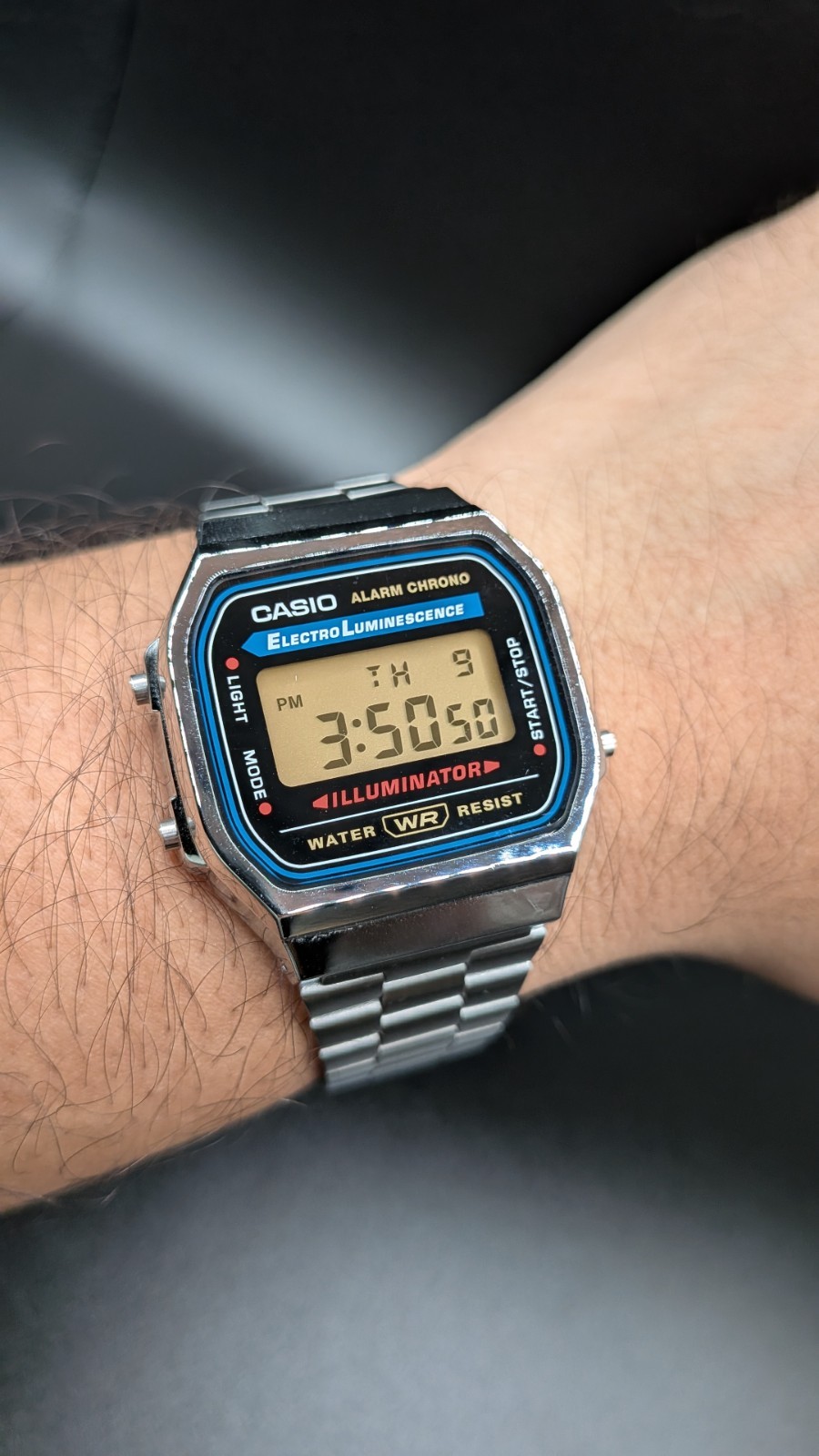 Casio A168 Custom Amber Orange Mod Retro Vintage Digital Watch Stainless Steel