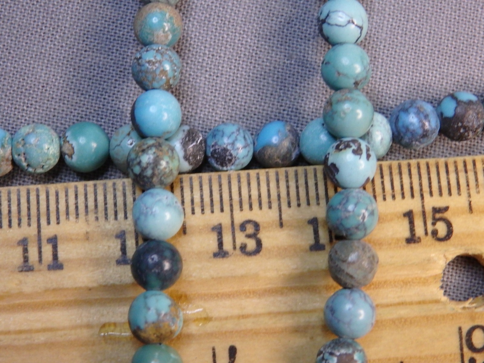Natural CLOUD MOUNTAIN TURQUOISE 5.2-5.5mm Round Beads 15.5″Strand 70+ctOldStash