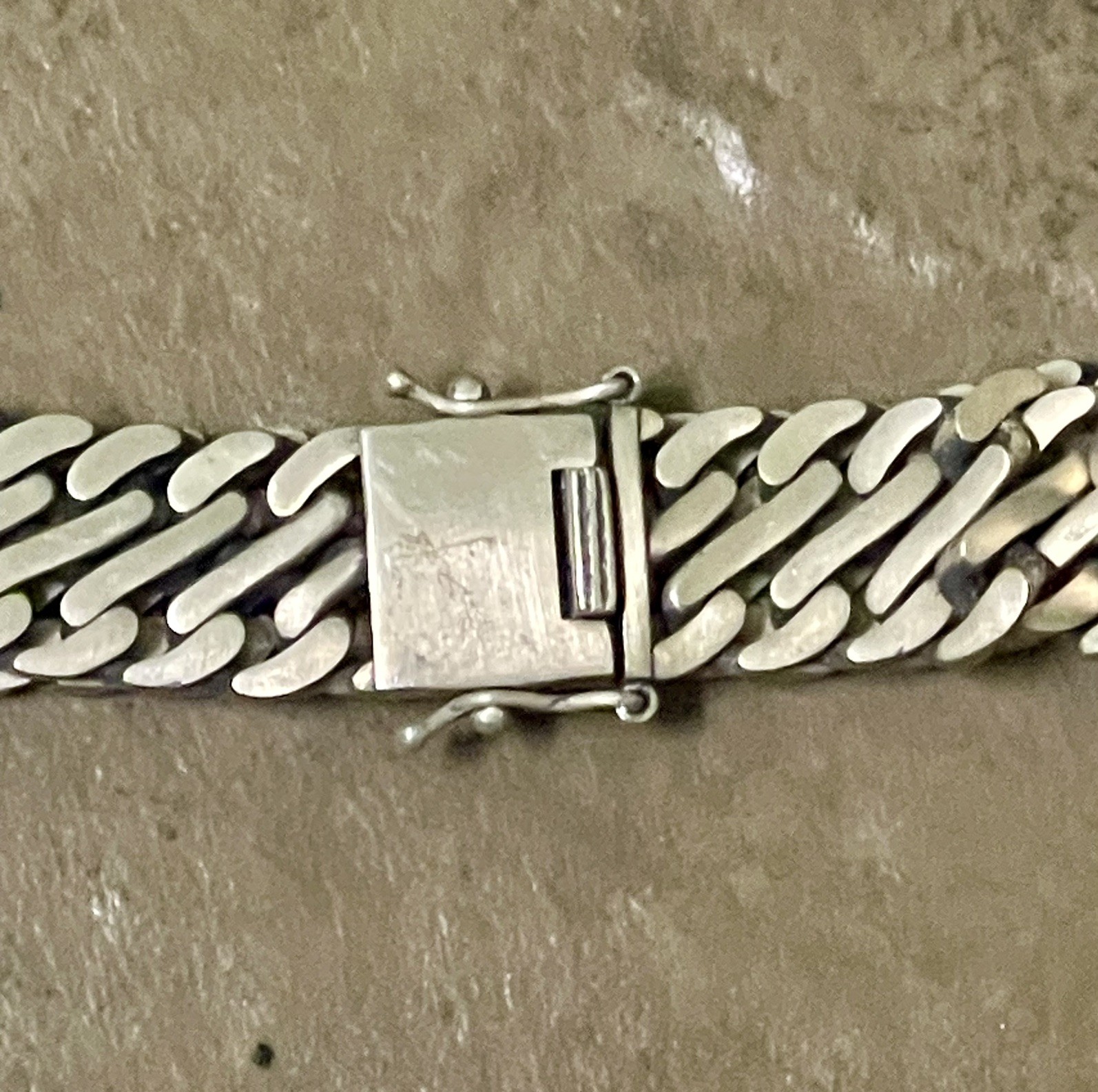 925 Sterling Silver Double Link Miami Cuban Bracelet with Box Lock Clasp