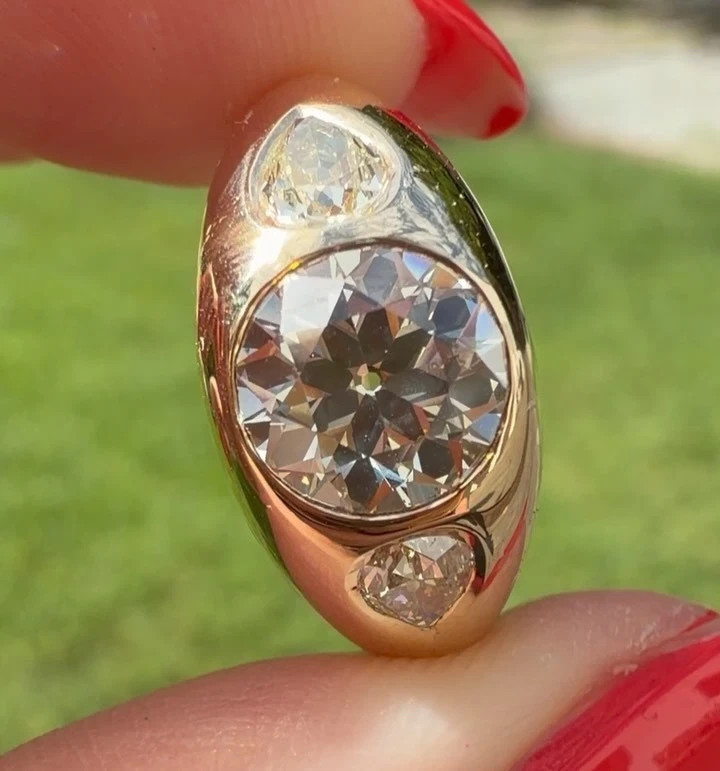 6.80 Carat Round Cut Lab Grown Diamond Engagement ring Solid 14K White Gold