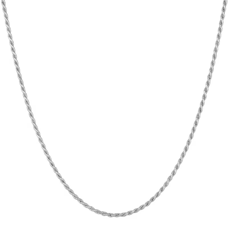 Custom Made Solid 925.Sterling Sliver Rope Chain. 1.8mm, 22″. 6.93g.