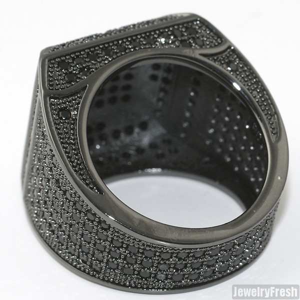 Black Lab Made Fancy Square 360 Micropave Mens Pinky Ring