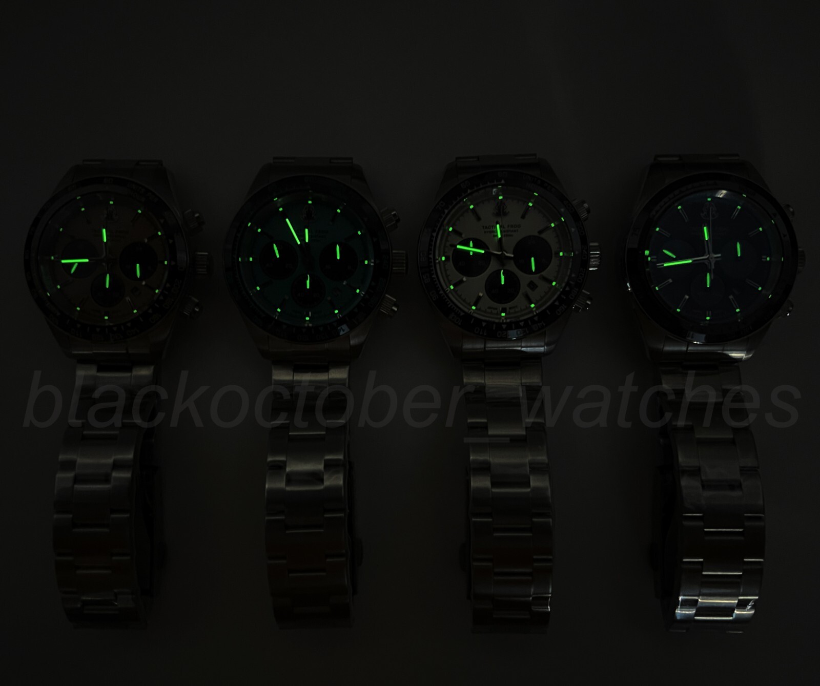 TACTICAL FROG VS75 Quartz Solar Chronograph Watch 41mm Paul Newman Panda 316L C3