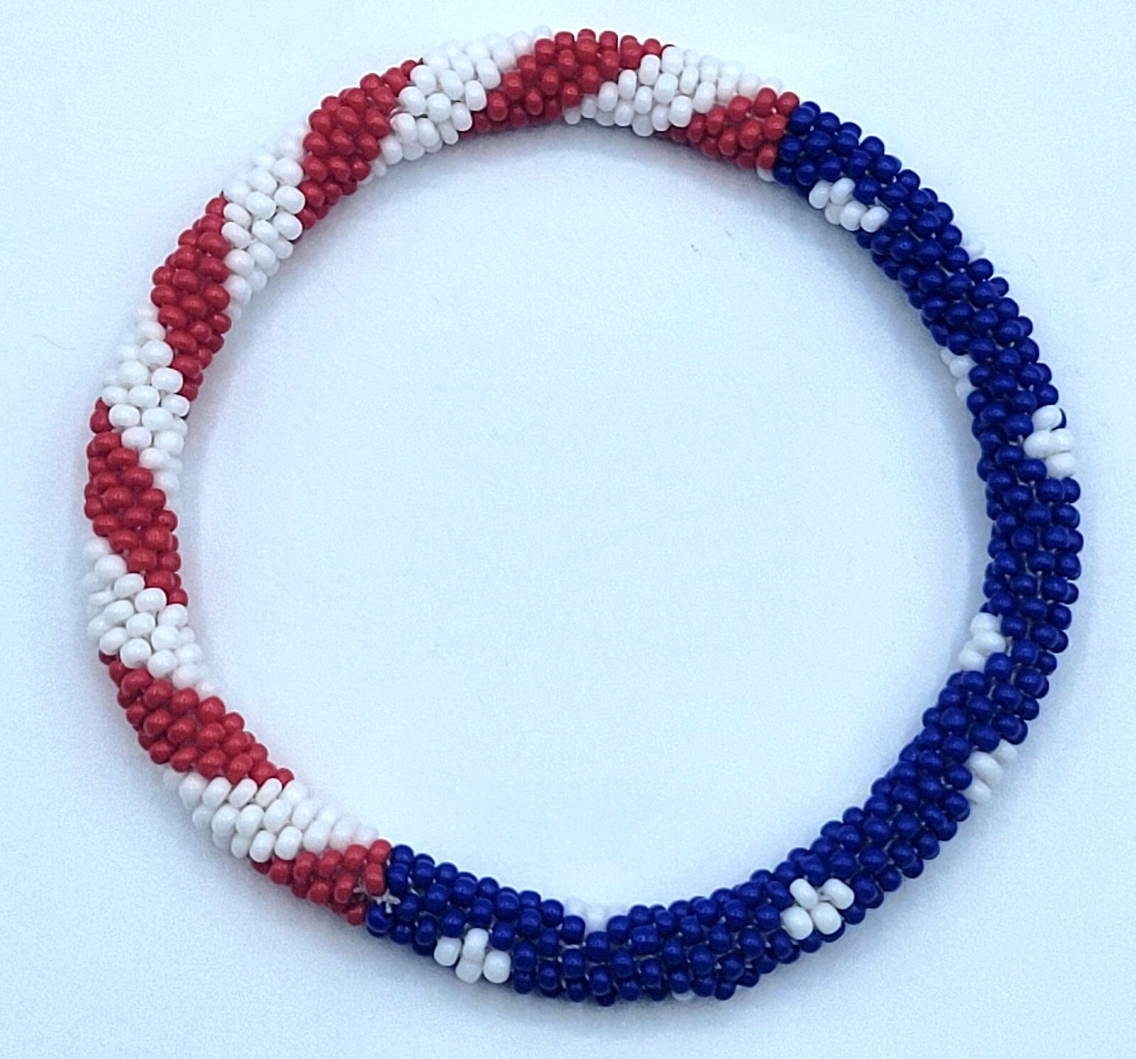 American Flag Style Stacked Bracelets Nepal Glass Bead Bracelet Seed Bead