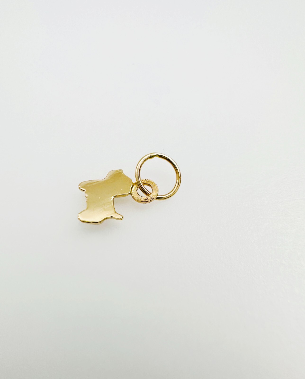 14K Solid Yellow Gold Teeny Tiny – Very Small Dog Puppy Charm Pendant 10x6mm