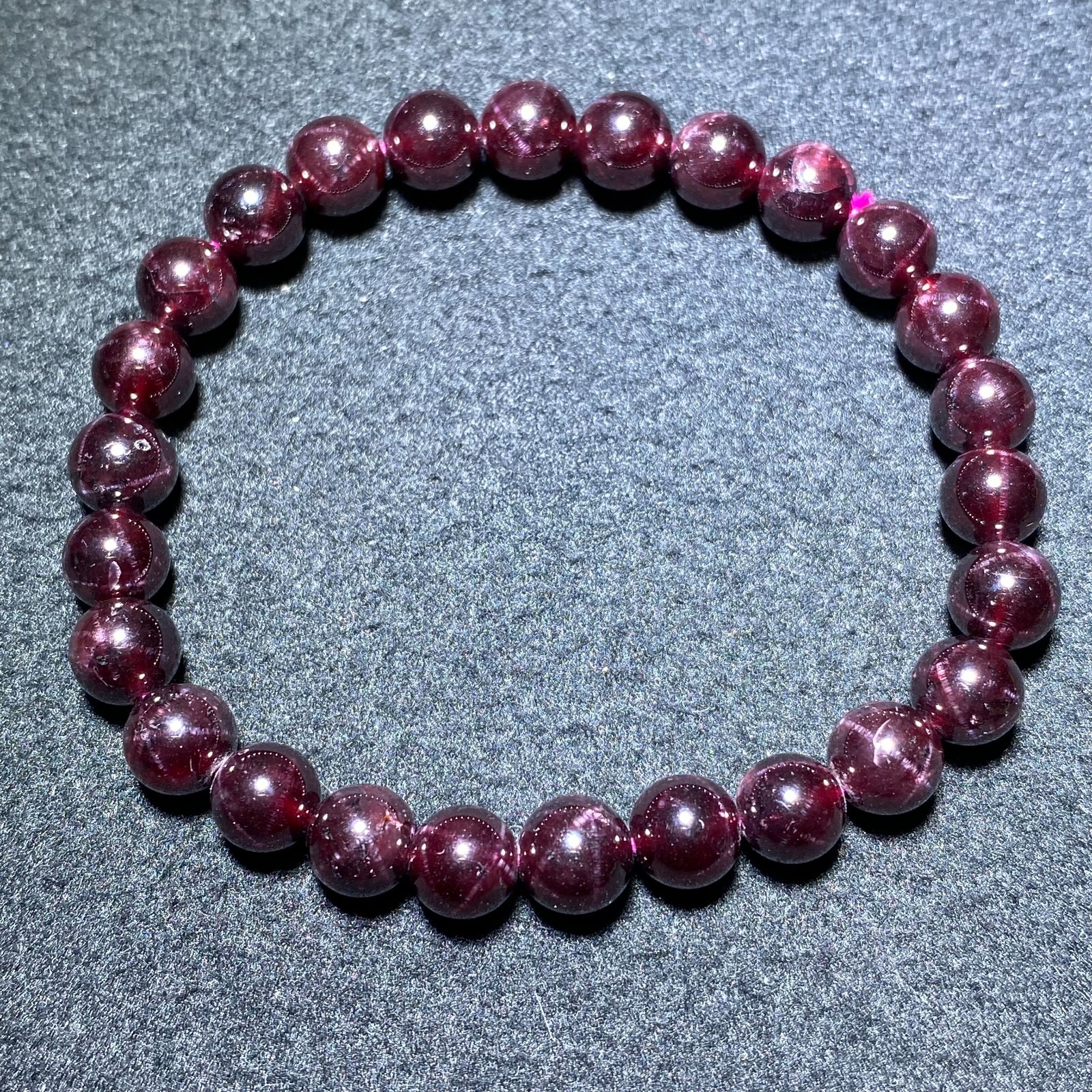 7.6mm Natural Red Starlight Garnet Crystal Beads Bracelet AAAA 1326