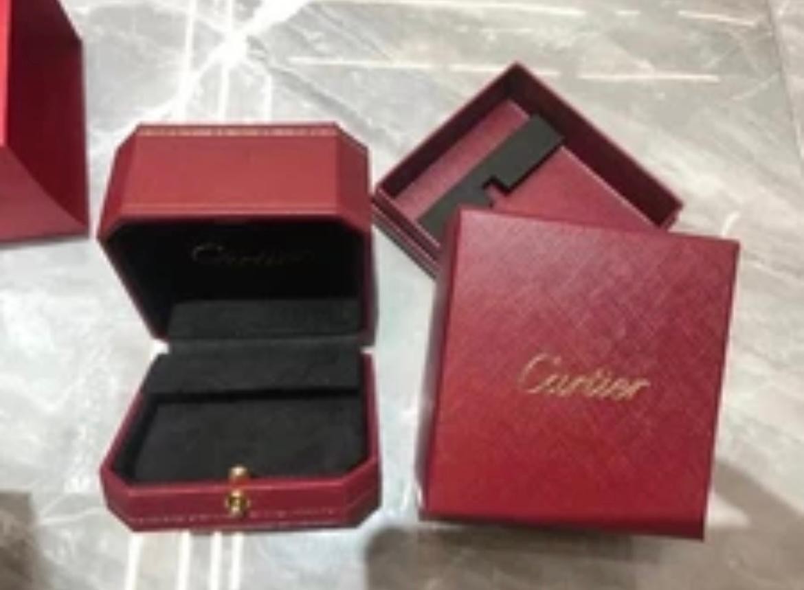 Cartier Empty Ring Box Jewelry Case Gift Bag Inner Box & Certificate Set