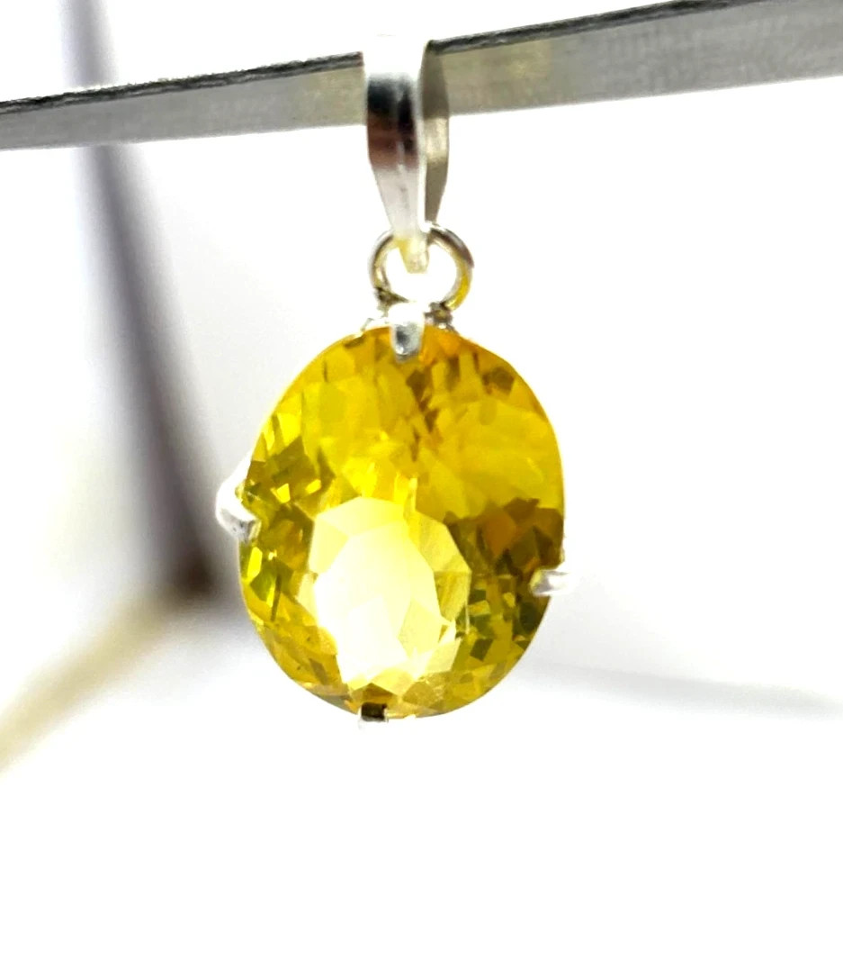 Natural Yellow Sapphire Pendant 20.80Ct Necklace Pendant 7