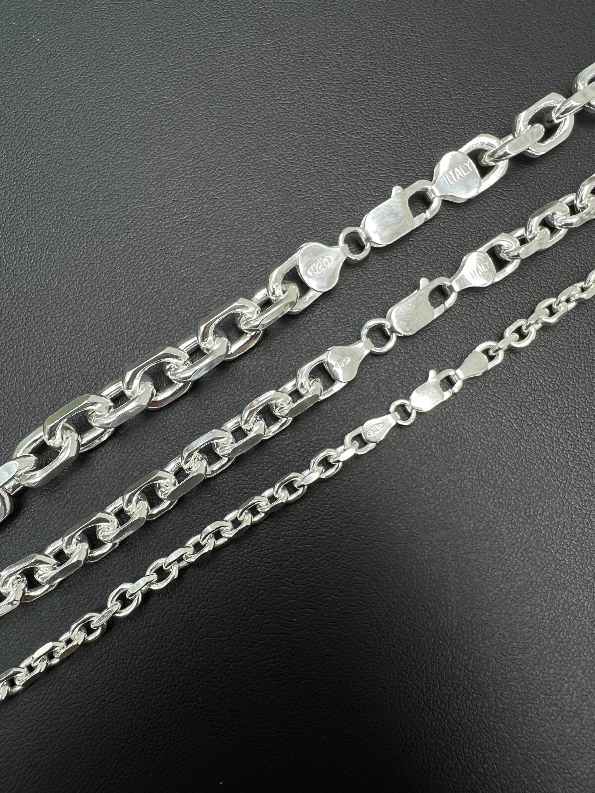 Real 925 Sterling Silver Anchor Cable Chain / Bracelet Rolo Necklace 4-8mm Italy