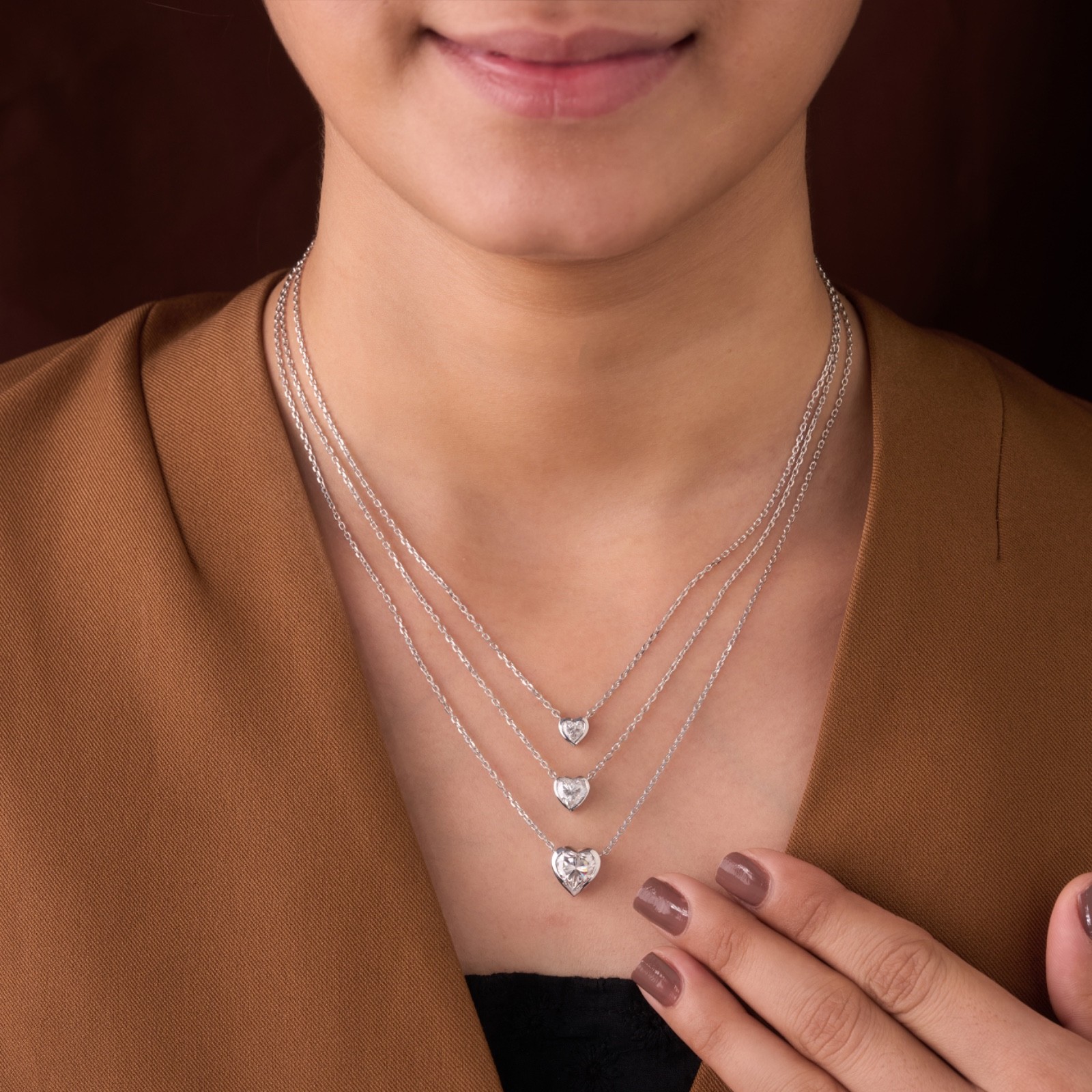 Heart cut Lab grown diamond pendant necklace | 925 sterling silver