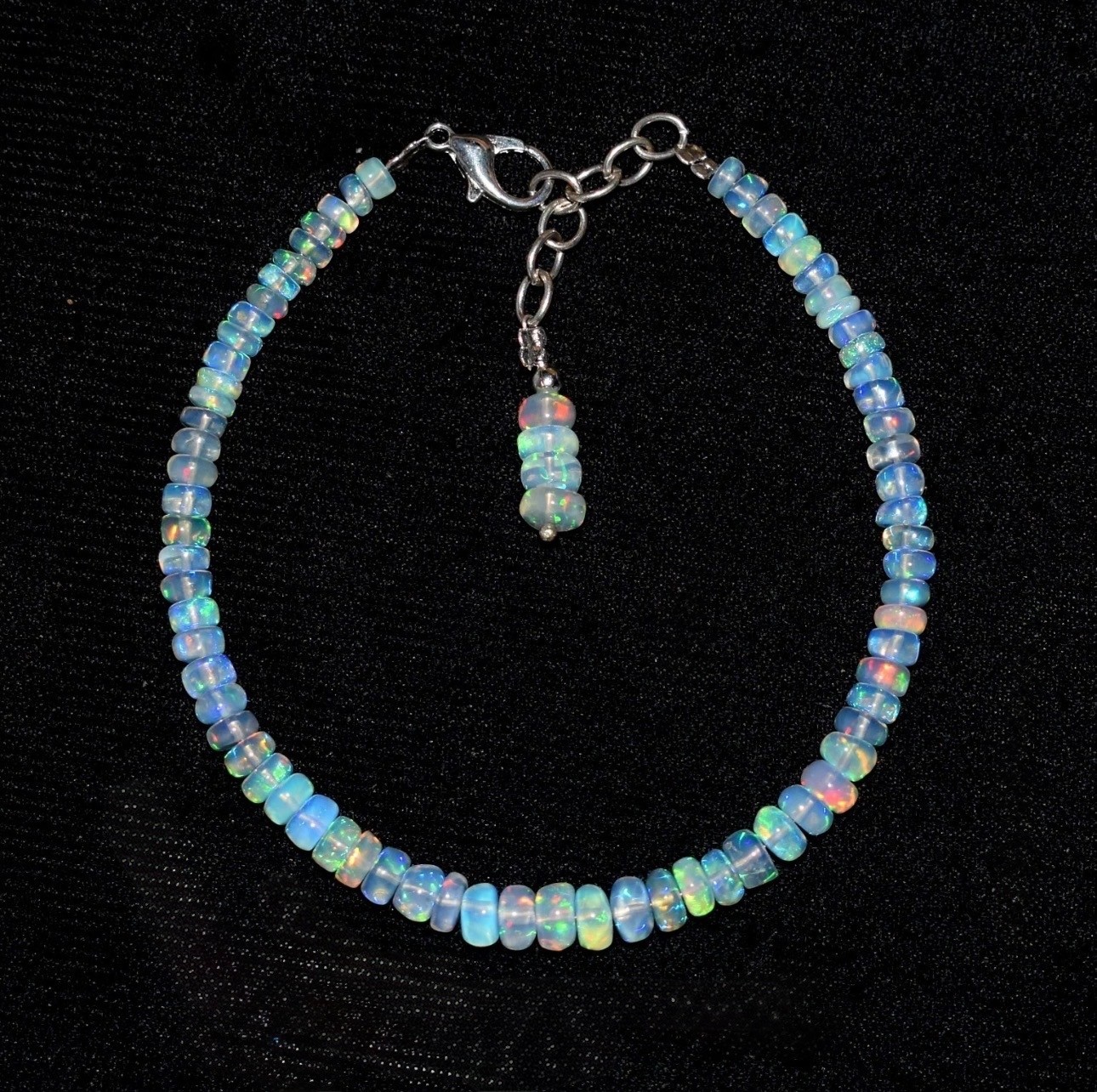 AAA Natural Ethiopian Opal Welo Fire Opal Gemstone Beads 7.5″ Bracelet