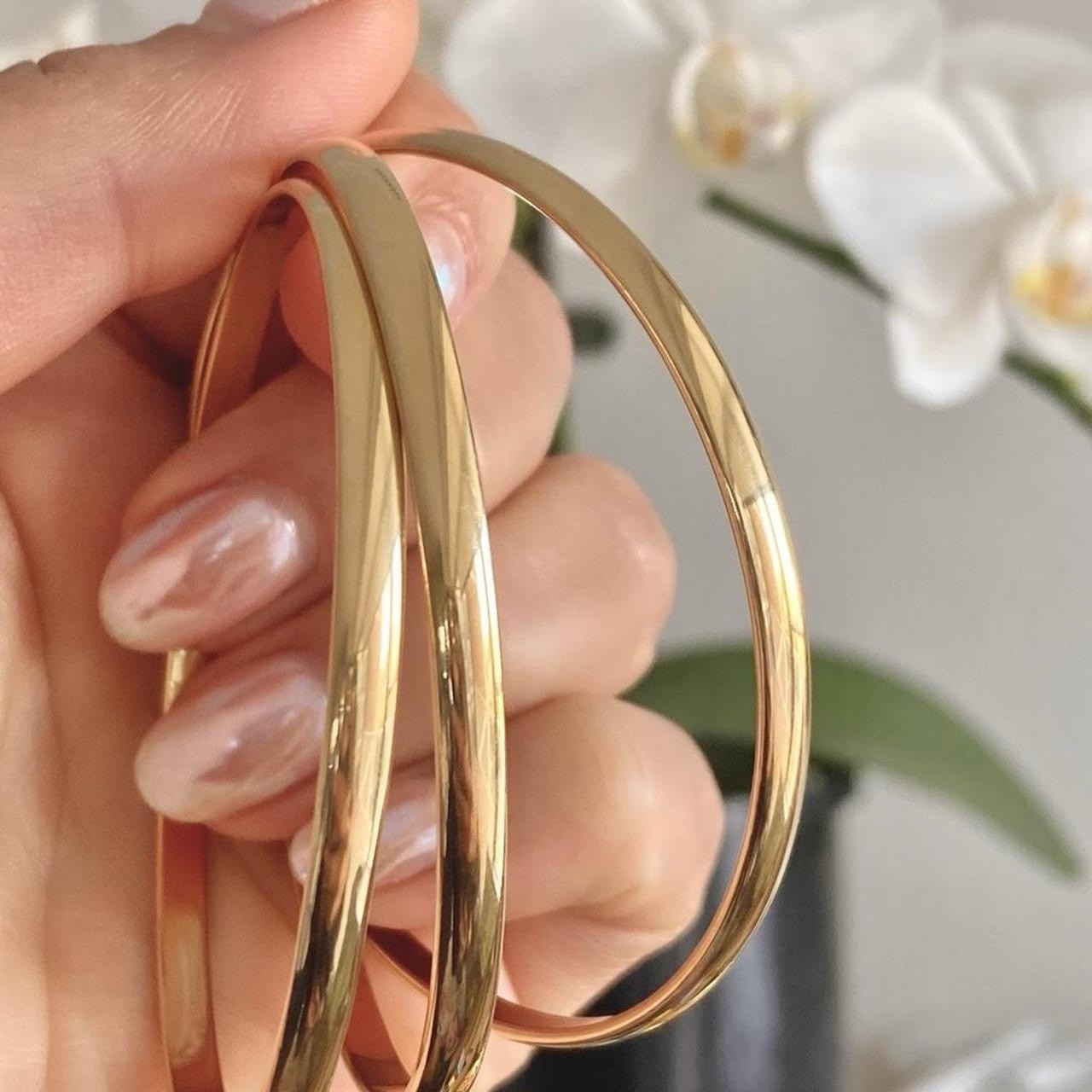 ✨ Glossy Gold Bangle Bracelet -100% waterproof – 65 mm diameter