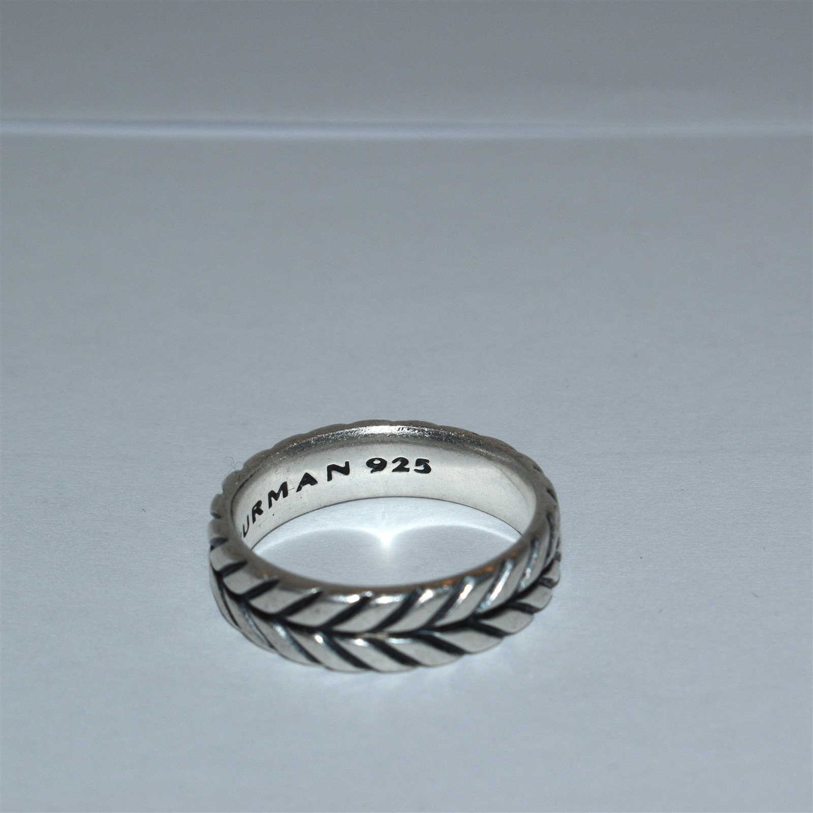 David Yurman Chevron Design 5.9mm Thick Vintage Band ~ Size 9.5 & 7.5gr