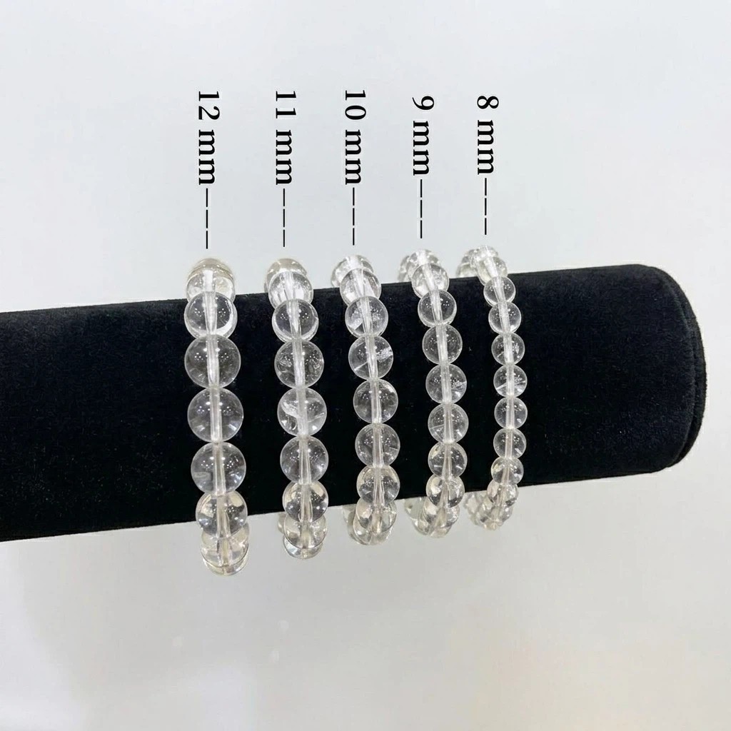 Natural Clear Quartz Beaded Bracelet 11mm Round Beads 18cm Stretch Crystal gift