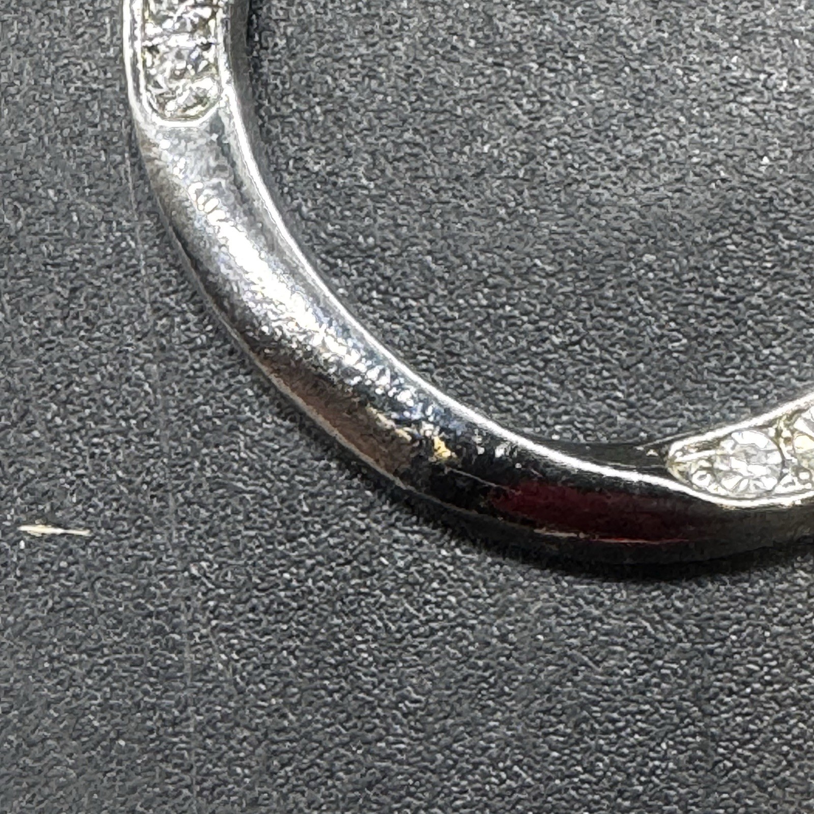 Silver Tone Twist Hoop Earrings 1.25” Clear Rhinestones Screw Back Pierced Vtg
