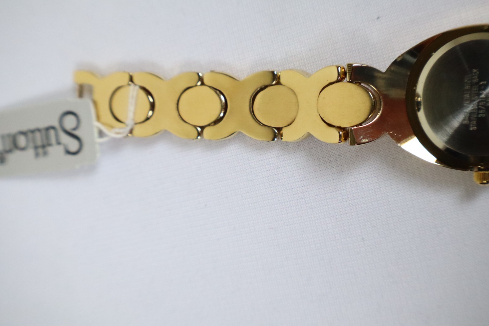 Sutton Quartz Watch Gold Tone Oval Face NIB Needs New Battery ONE YEAR WARRANTY