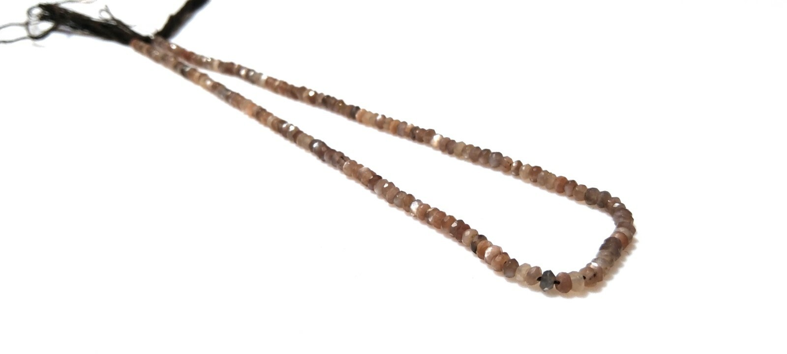 Chocolate Moonstone 3-3.5mm Rondelle Faceted Gemstone Beads 18″Inch 1 Strand