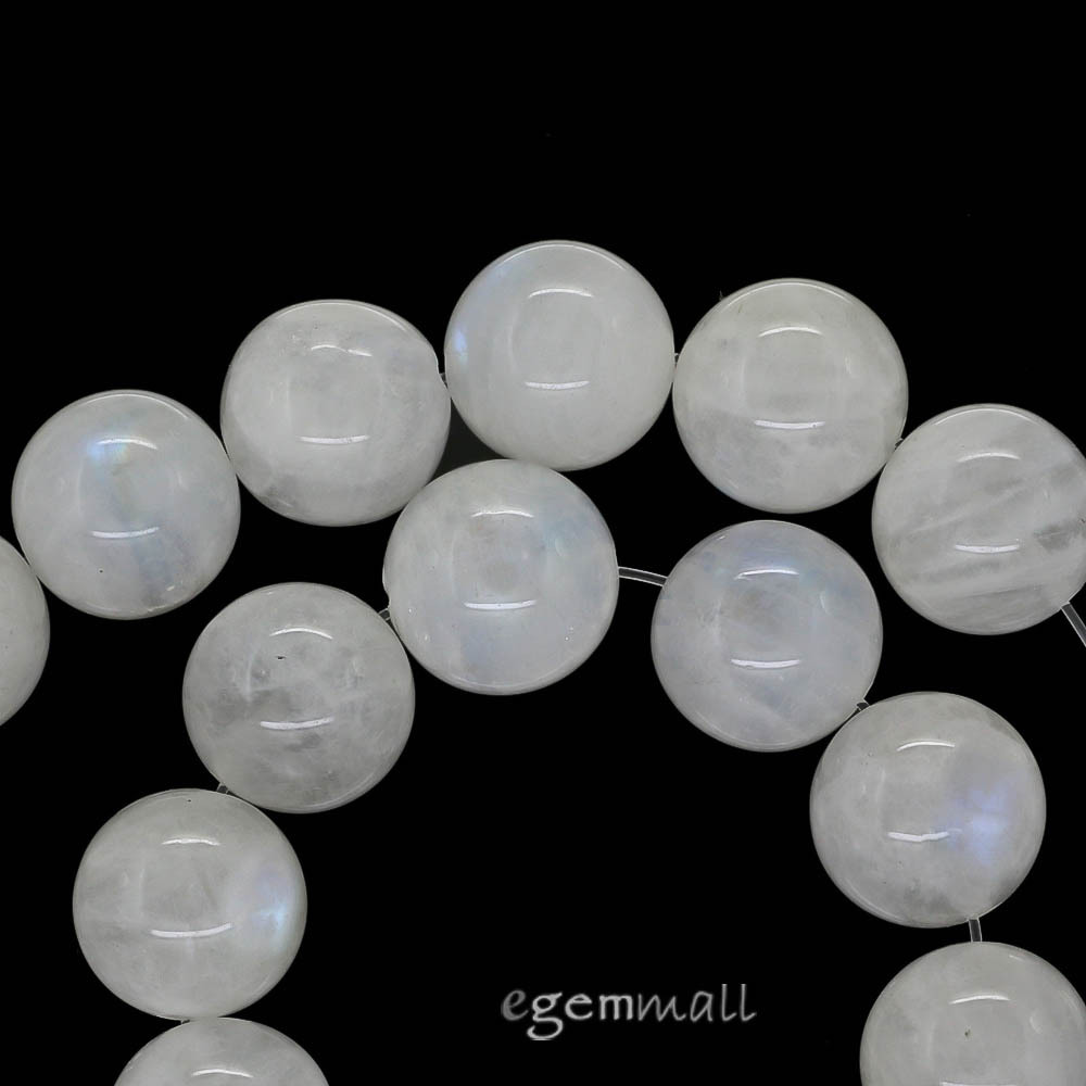 20 White Indian Moonstone Round Beads 10.7-11mm 8.3″ #74221