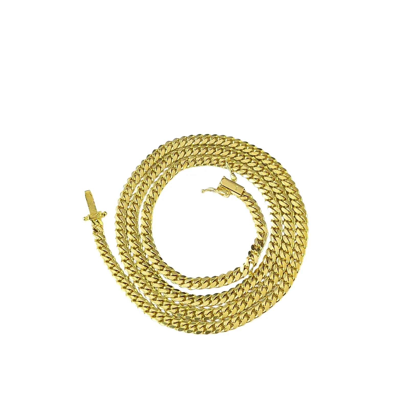 10k Solid Gold Miami Cuban Chain 2mm 3mm 4mm 5mm 18 20 22 24 inch Men Women