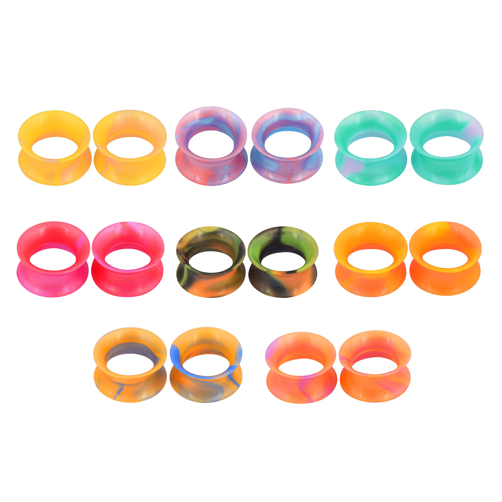 100Pcs Soft Silicone Ear Gauges Tunnels Plugs Expander Ear Piercing Wholesale