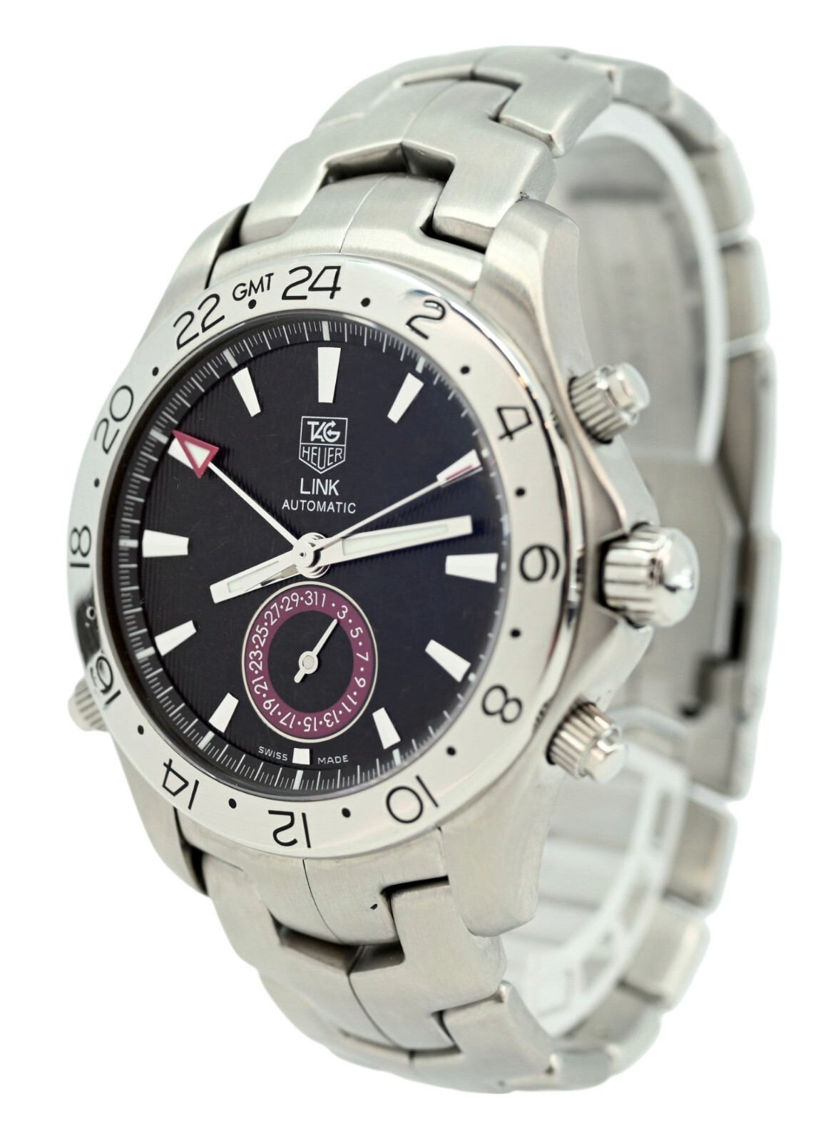 Men’s 41mm Tag Heuer LINK Automatic LE Tiger Woods GMT SS Watch! Ref: WJF2115!
