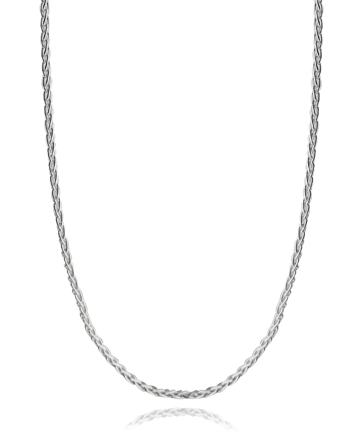 Sterling Silver 1.5mm SPIGA Wheat Chain Necklace – 045 Italy 16″-30″