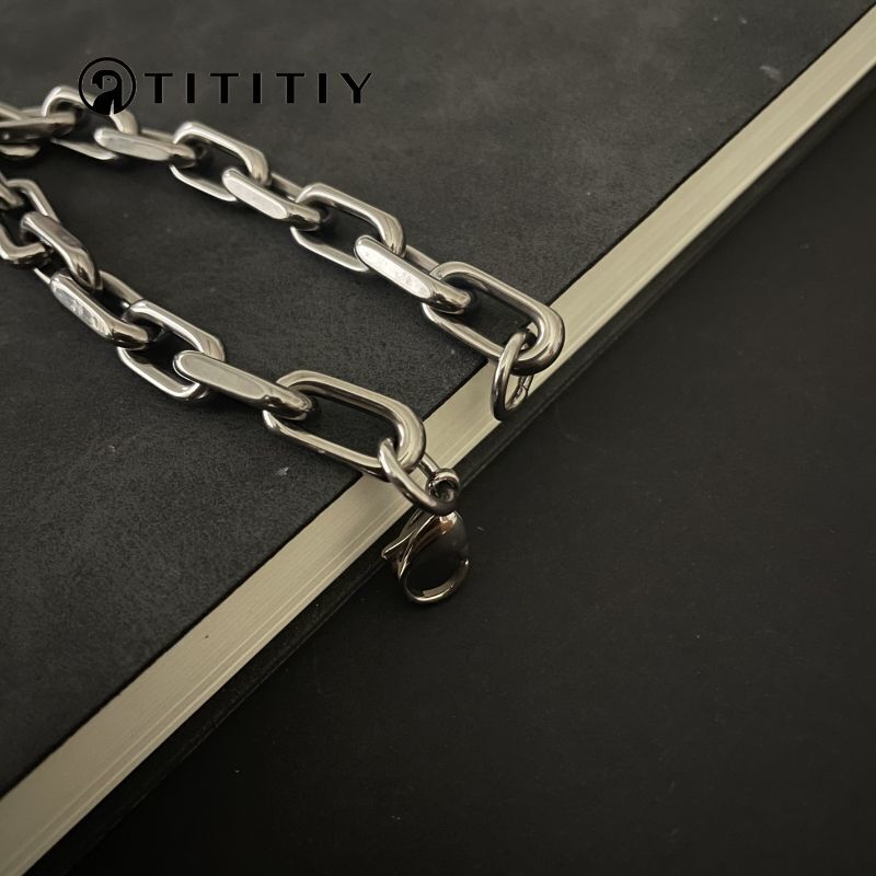 New 8mm Pure Titanium Chain Bracelet Men’s Women Bracelet Anti Allergy 7.9 Inch
