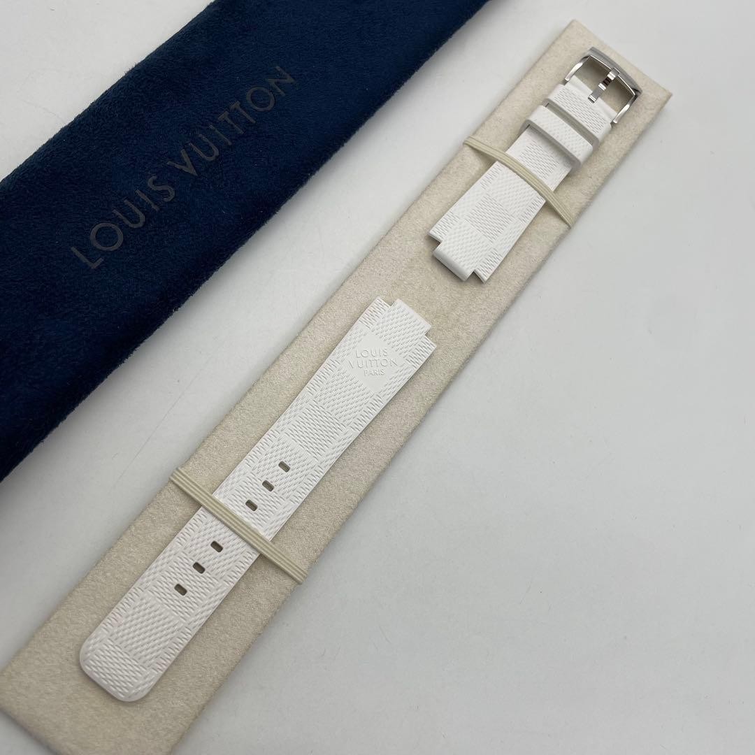 LOUIS VUITTON Tambour Horizon Rubber Watch Strap White R15062 BW1118