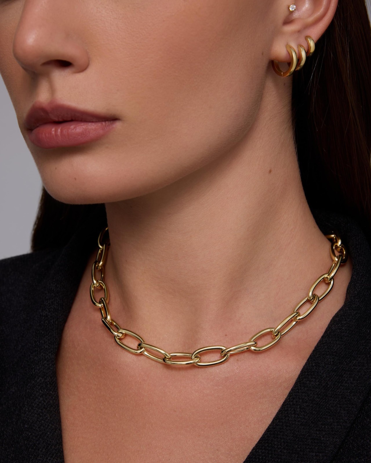 Waterproof Gold Plated Chain Necklace for Women – Herringbone, Snake, Rope & Mor