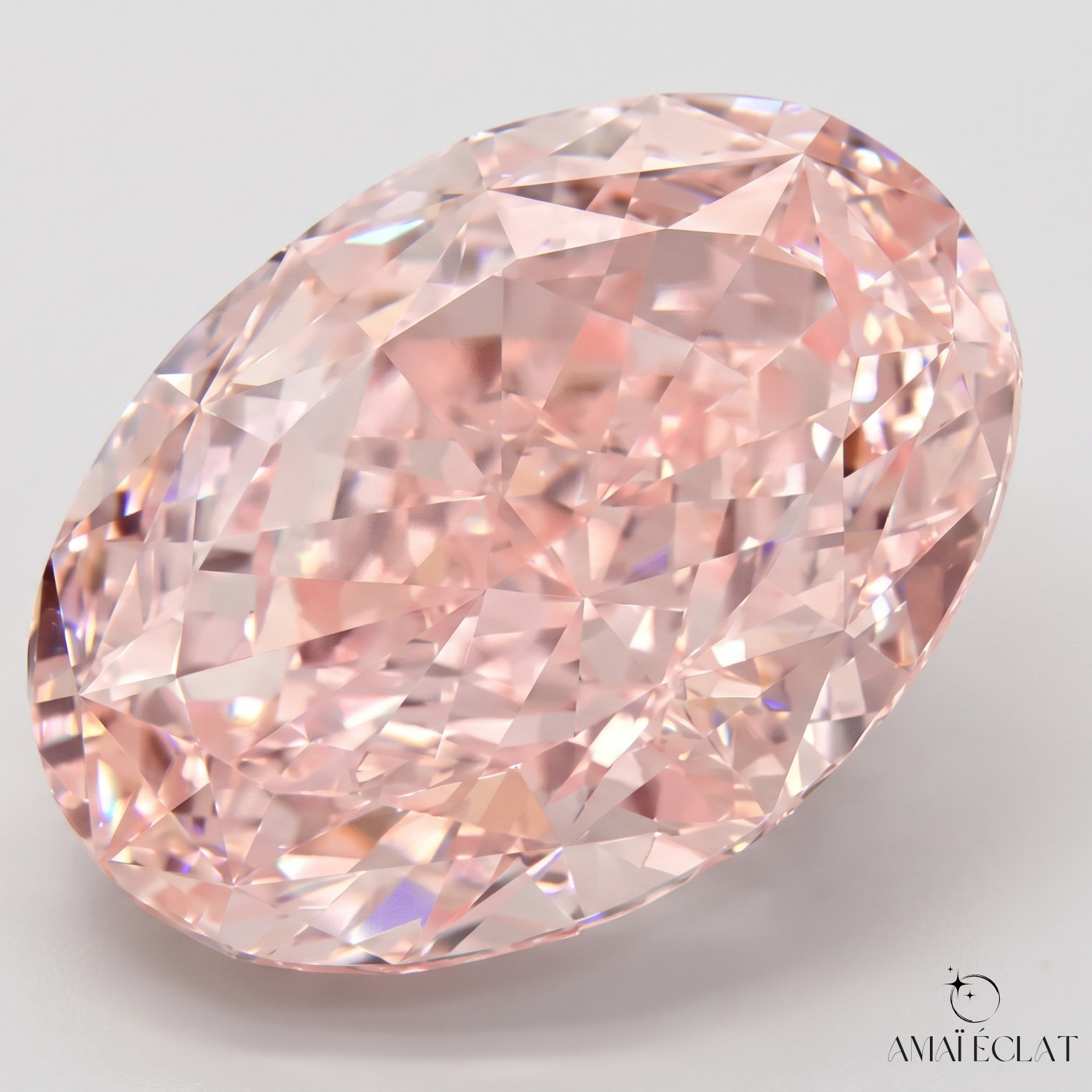 Lab Grown 2.00 Ct Fancy Vivid Pink Color VS1 OVAL Cut IGI Certified CVD Diamond