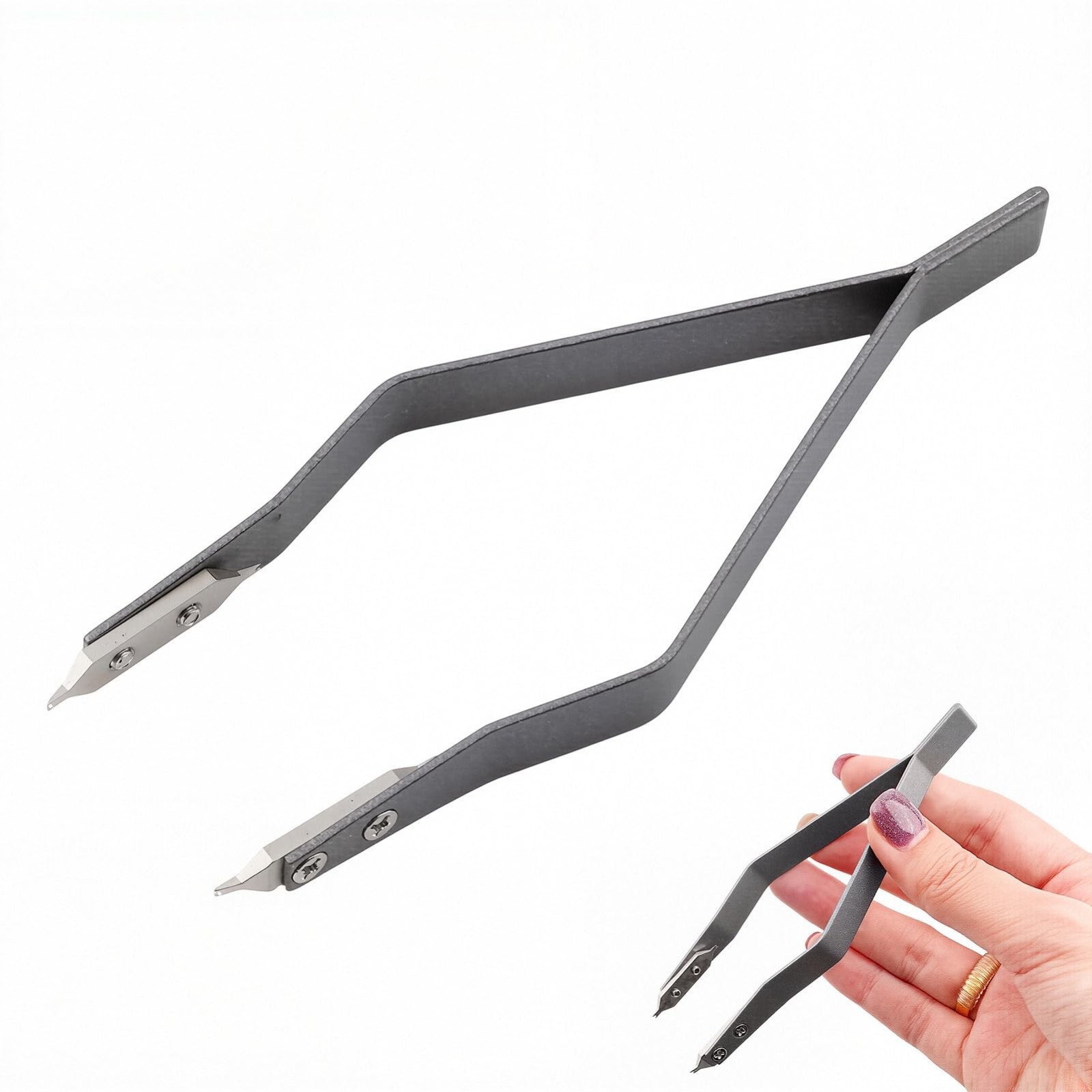V Shape Aluminum Alloy Watch Spring Bar Tweezers Tool for Strap Removal & Repair