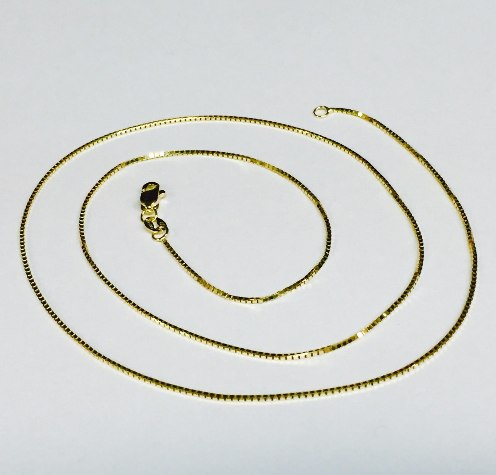 14k Yellow Gold 24″ Classic Box Link Pendant Chain/Necklace 0.7mm 2 grams